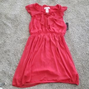 Pirate style raspberry red dress.